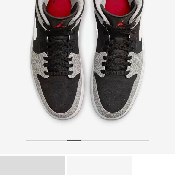 Brand New Air Jordan 1 Mid SE Color Black/ White/Light Smoke Grey/University Red - Picture 4 of 7